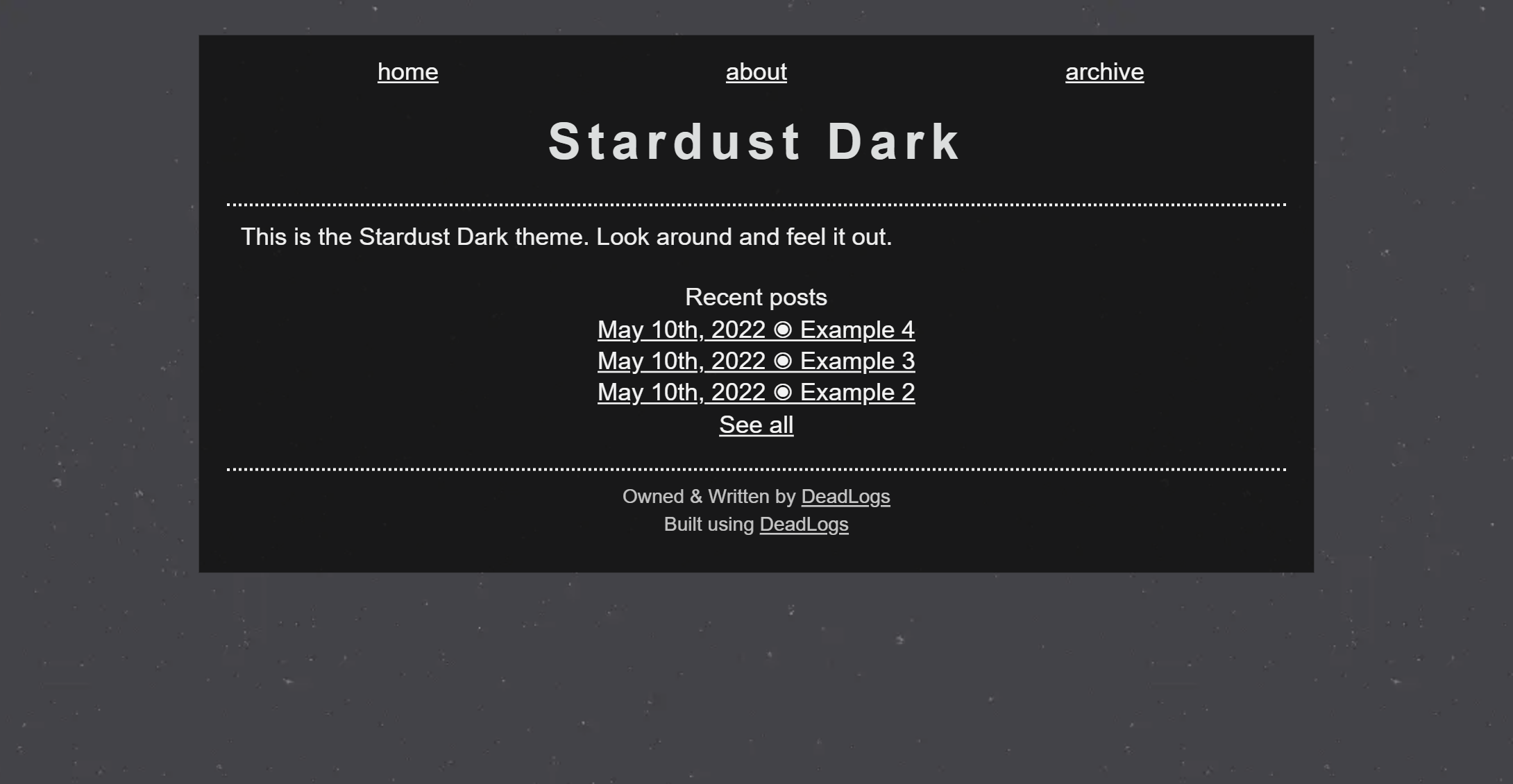 Stardust Dark Theme